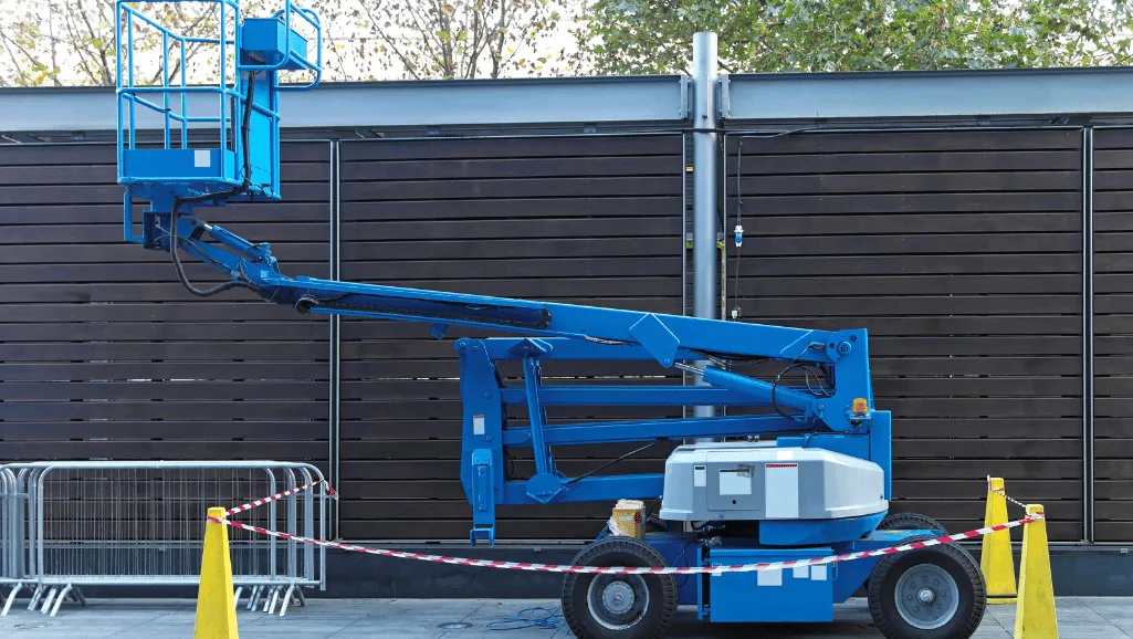 Modern boom lift with advanced safety features