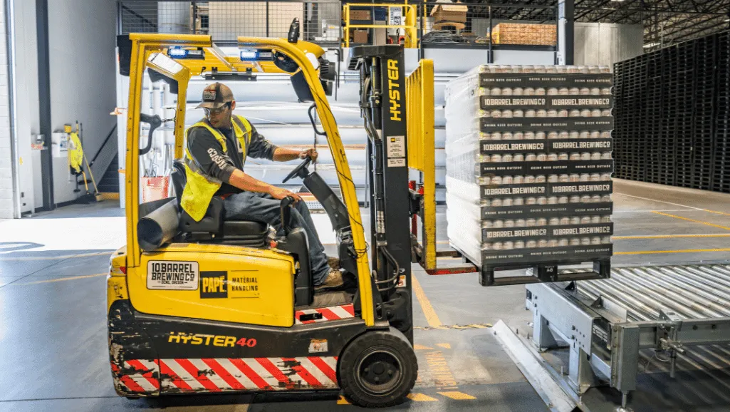 Forklifts in warehouse logistics