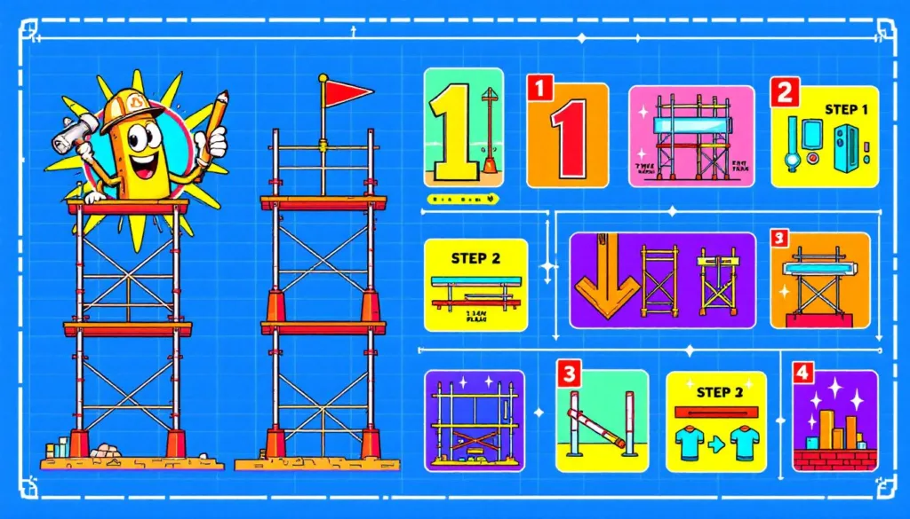 How to Make a Scaffold: Step-by-Step Guide for DIY Projects 2 A blueprint of a scaffold structure showing design and dimensions.