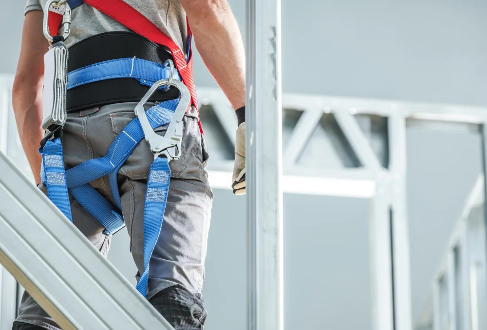 An illustration of various types of safety harnesses.